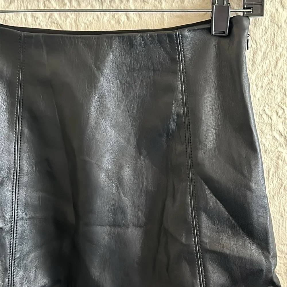 Aritzia Babaton Black Faux Leather Mini Skirt 4 - Picture 3 of 8